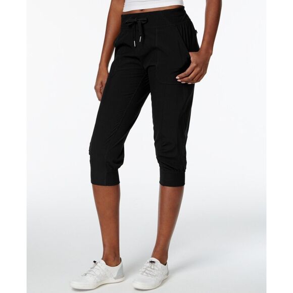 Calvin Klein PF7P0777 Women's Sz L Black Performance Rib Cuffed Capri Pants - Picture 9 of 9
